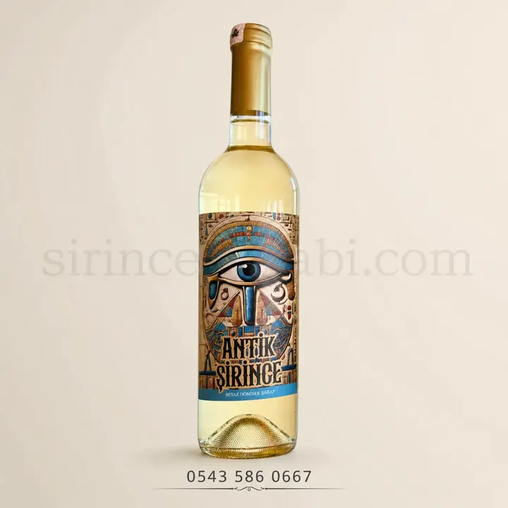 Antik Şirince markasına ait 750 ml dömisek beyaz şarap şişesi