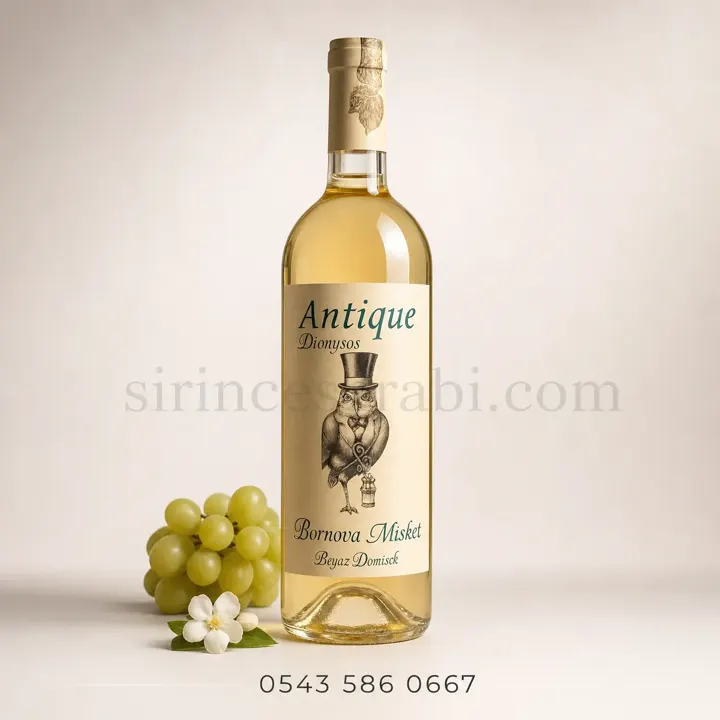 750 ml Antique Bornova Misket dömisek beyaz şarap şişesi