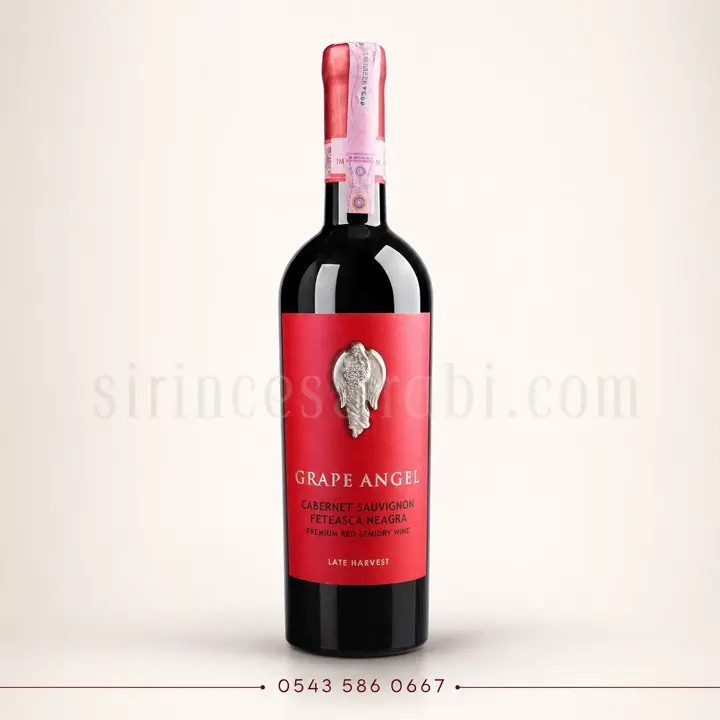Grape Angel Cabernet ve Feteasca Neagra kupajı kırmızı şarap şişesi