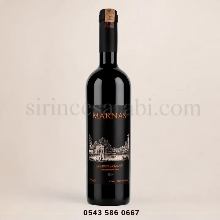 750 ml Marnas Cabernet Sauvignon dömisek kırmızı şarap şişesi
