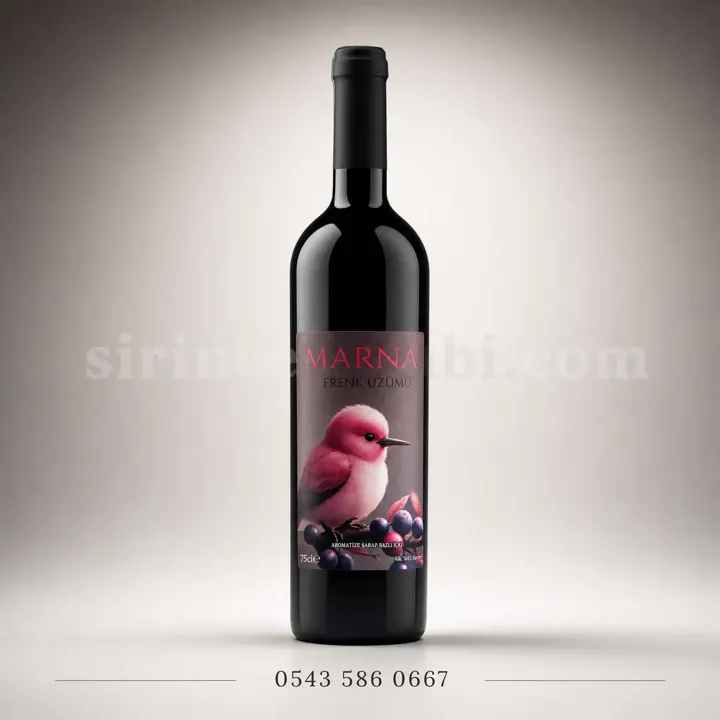 Marnas Frenk Üzümü aromalı 750 ml kırmızı meyve şarabı şişesi