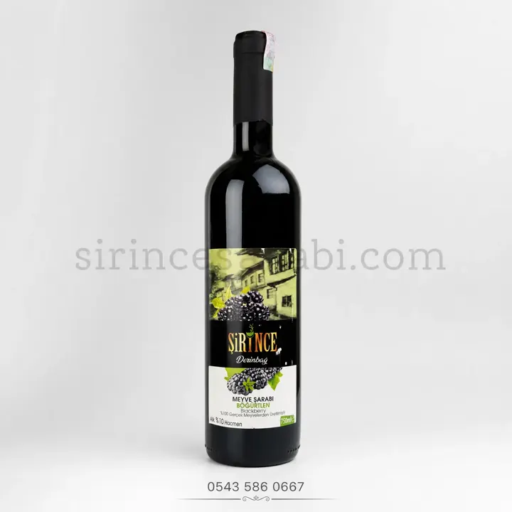 750 ml Şirince Derinbağ Böğürtlen Şarabı şişesi