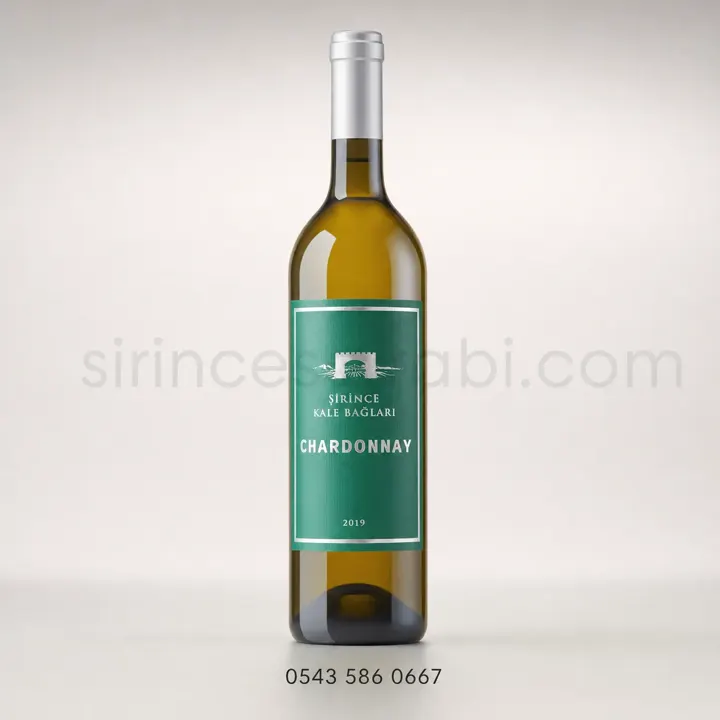 Şirince Kale Bağları Chardonnay beyaz sek şarap şişesi