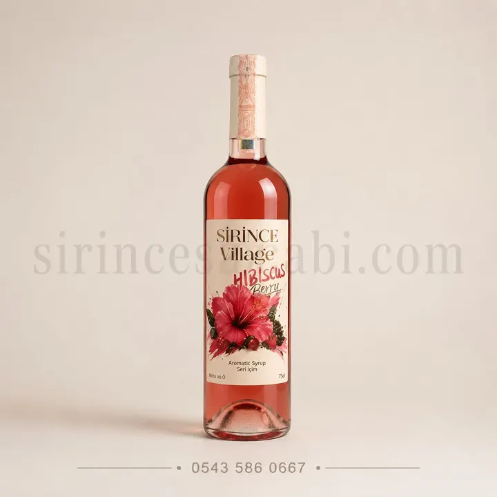 Hibisküs ve orman meyveleri aromalı pembe renkli Şirince Village meyve şarabı.