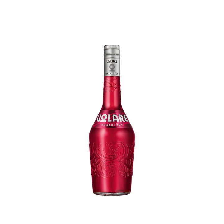 Volare Raspberry şişesi — Ahududu likörü, 700 ml, %20 alkol; üreticinin ürün fotoğrafı