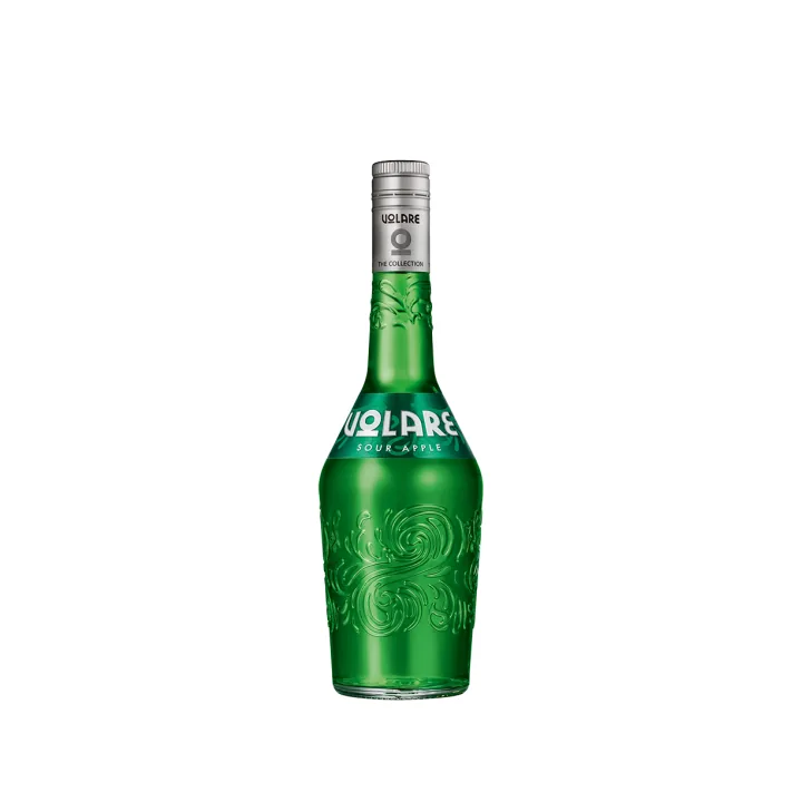Volare Sour Apple şişesi — Elma likörü, 700 ml, %20 alkol; üreticinin ürün fotoğrafı
