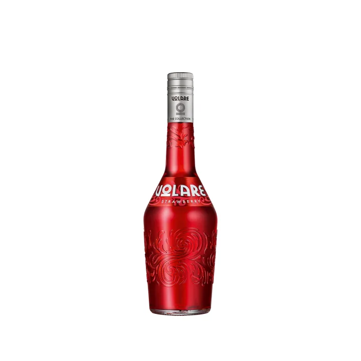 Volare Strawberry şişesi — Çilek likörü, 700 ml, %20 alkol; üreticinin ürün fotoğrafı