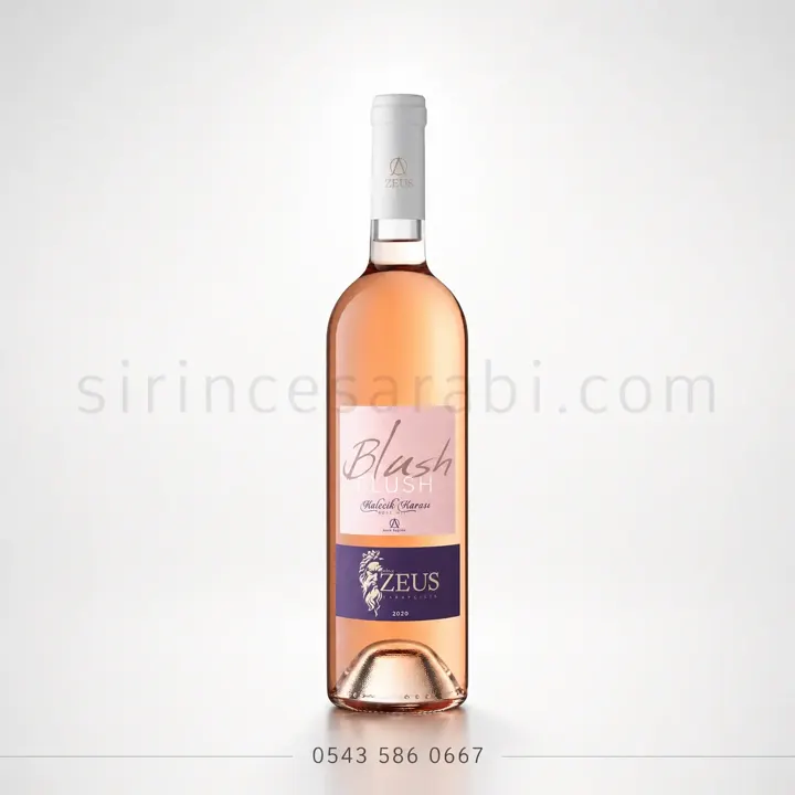 750 ml hacimli, pembe renkli Zeus Blush dömisek şarap şişesi.